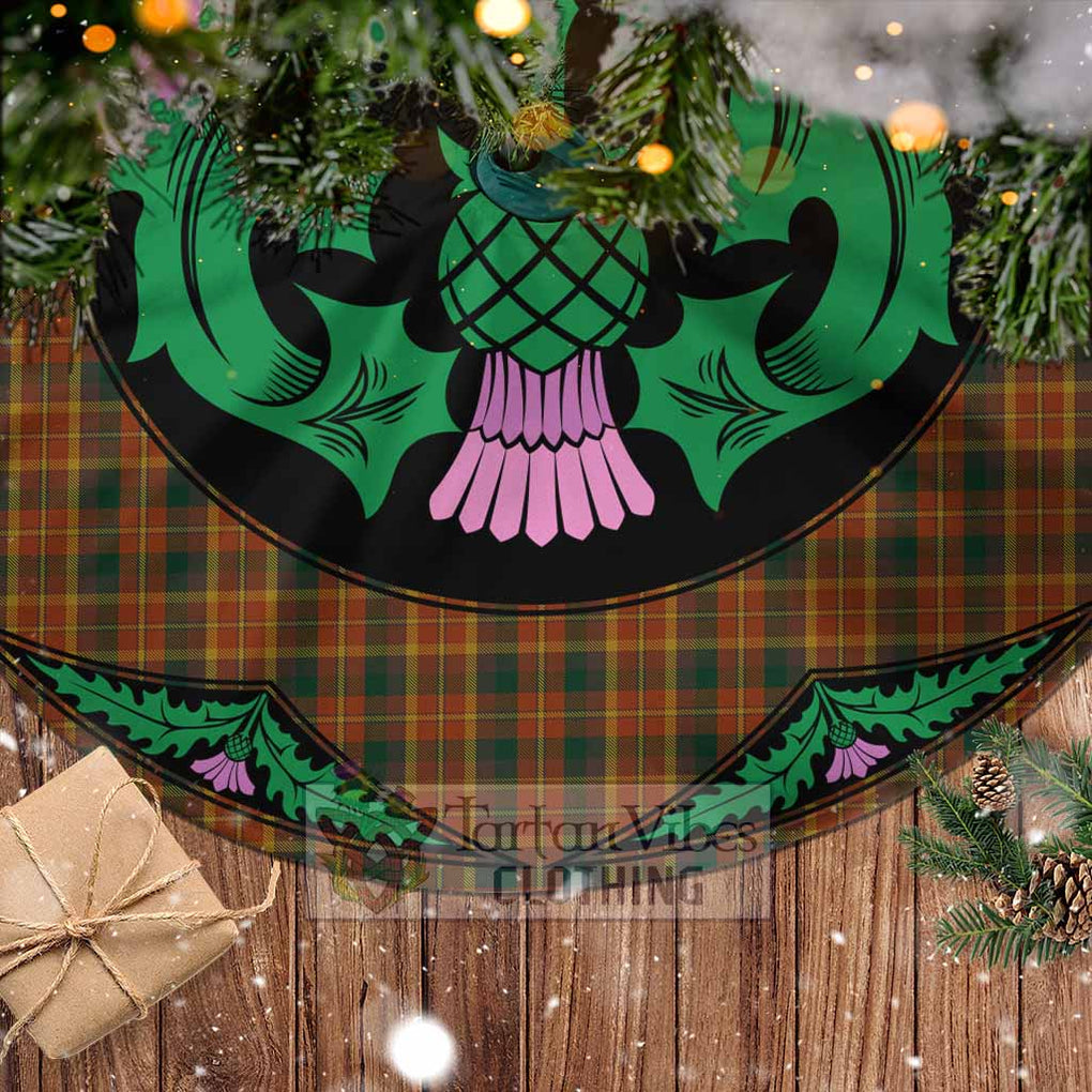 Tartan Vibes Clothing Monaghan County Ireland Tartan Christmas Tree Skirt Scottish Thistle Style