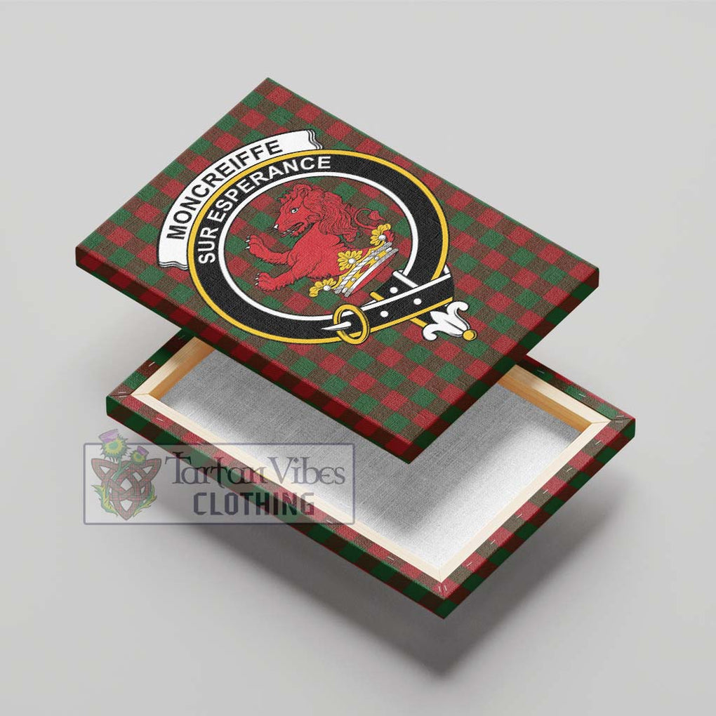 Moncreiffe Tartan Canvas Print Wall Art with Family Crest - Tartan Vibes Clothing