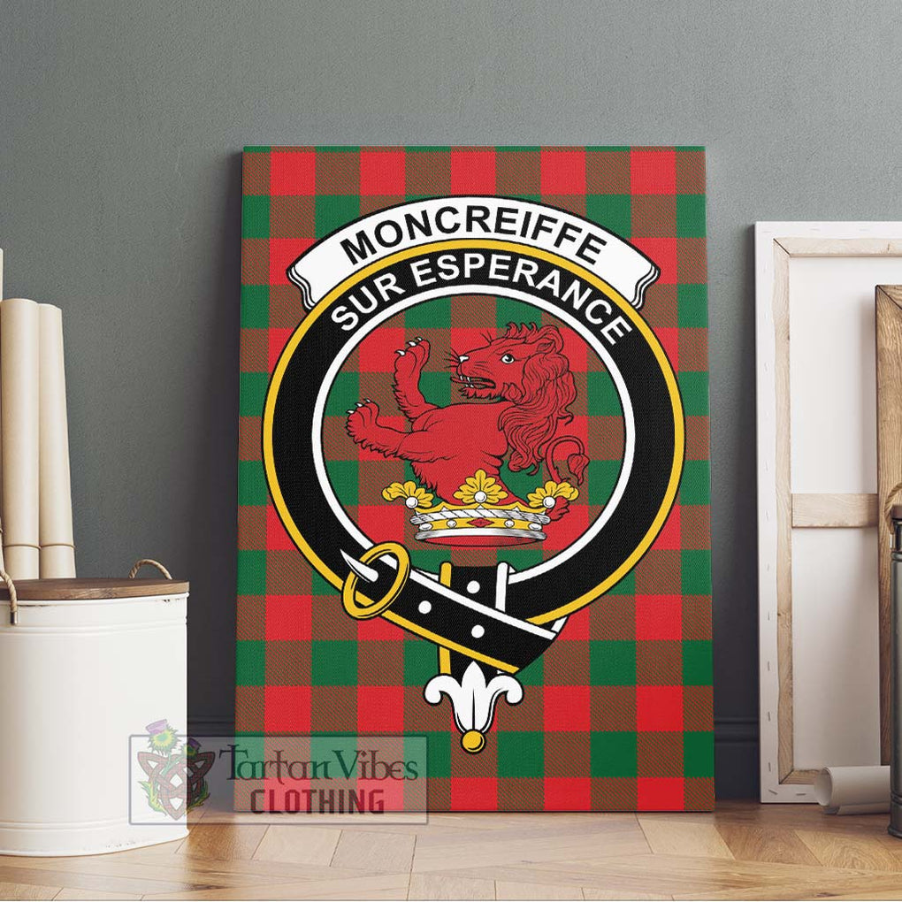 Moncreiffe Modern Tartan Canvas Print Wall Art with Family Crest Without Frame - Tartan Vibes Clothing