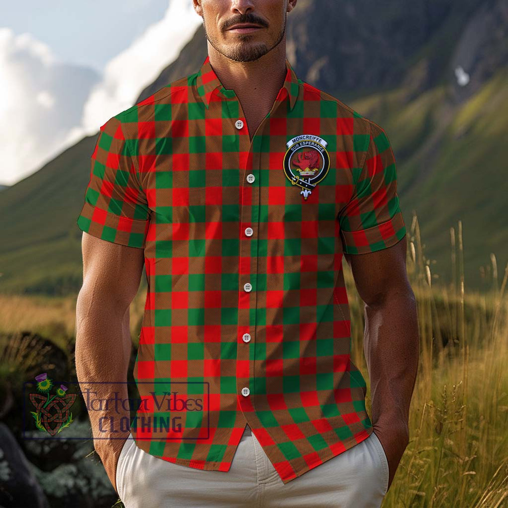 Moncreiffe Modern Tartan Cotton Hawaiian Shirt with Family Crest Adult - Tartan Vibes Clothing