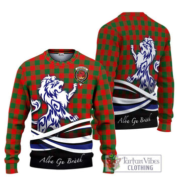 Moncreiffe Modern Tartan Ugly Sweater with Alba Gu Brath Regal Lion Emblem