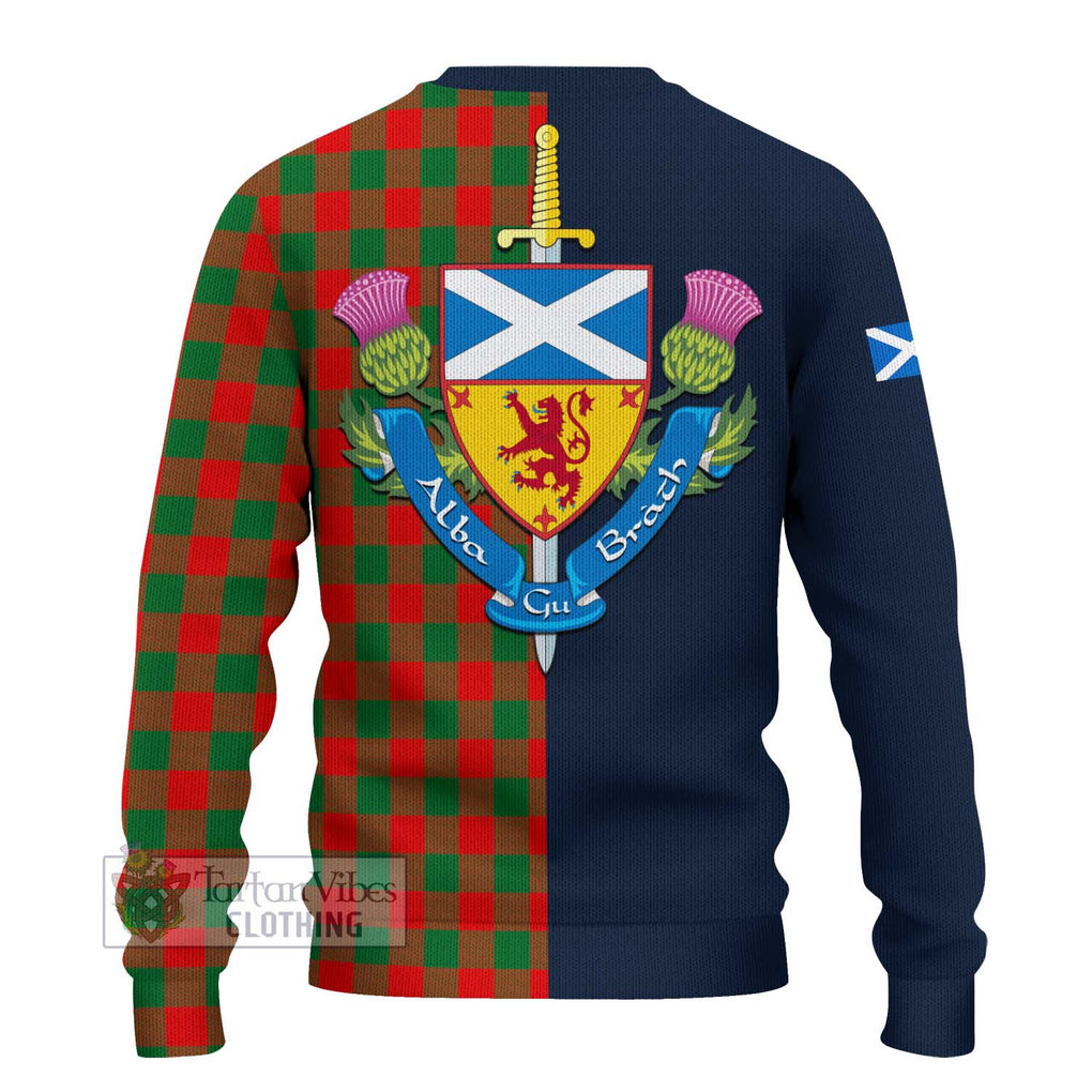 Tartan Vibes Clothing Moncreiffe Modern Tartan Knitted Sweater with Scottish Lion Royal Arm Half Style