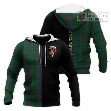 Moncreiffe of Atholl Tartan Knitted Hoodie with Family Crest and Half Of Me Style