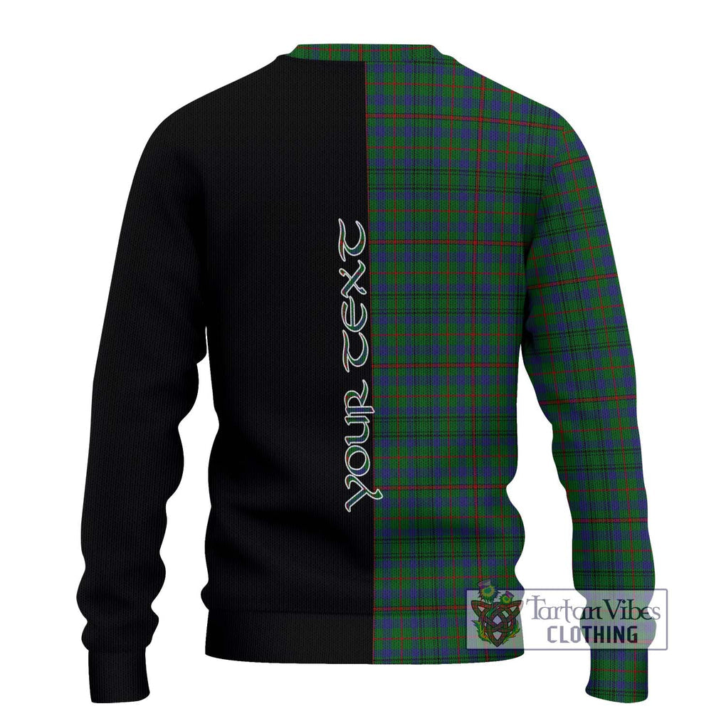 Moncreiffe of Atholl Tartan Knitted Sweater with Family Crest and Half Of Me Style - Tartanvibesclothing Shop