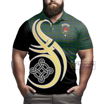 Moncreiffe of Atholl Tartan Polo Shirt with Family Crest and Celtic Symbol Style