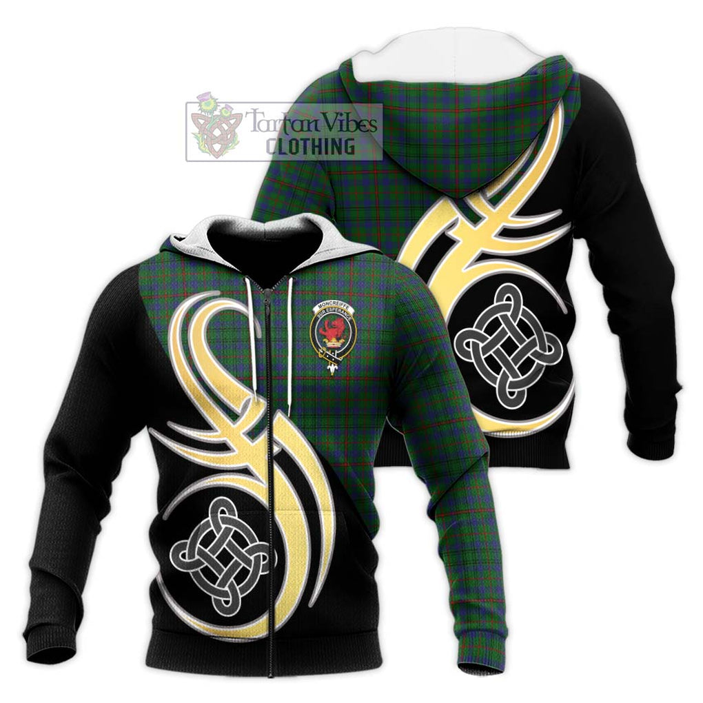 Moncreiffe of Atholl Tartan Knitted Hoodie with Family Crest and Celtic Symbol Style Unisex Knitted Zip Hoodie - Tartan Vibes Clothing