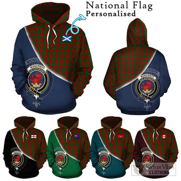 Moncrieff (Moncreiffe) Tartan Hoodie with Personalised National Flag and Family Crest Half Style