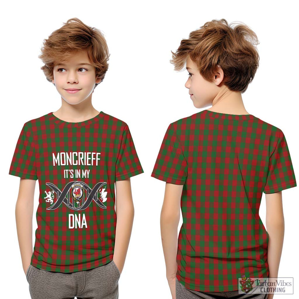 Moncrieff (Moncreiffe) Tartan Kid T-Shirt with Family Crest DNA In Me Style Youth XL Size14 - Tartanvibesclothing Shop