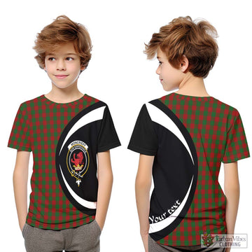 Moncrieff (Moncreiffe) Tartan Kid T-Shirt with Family Crest Circle Style