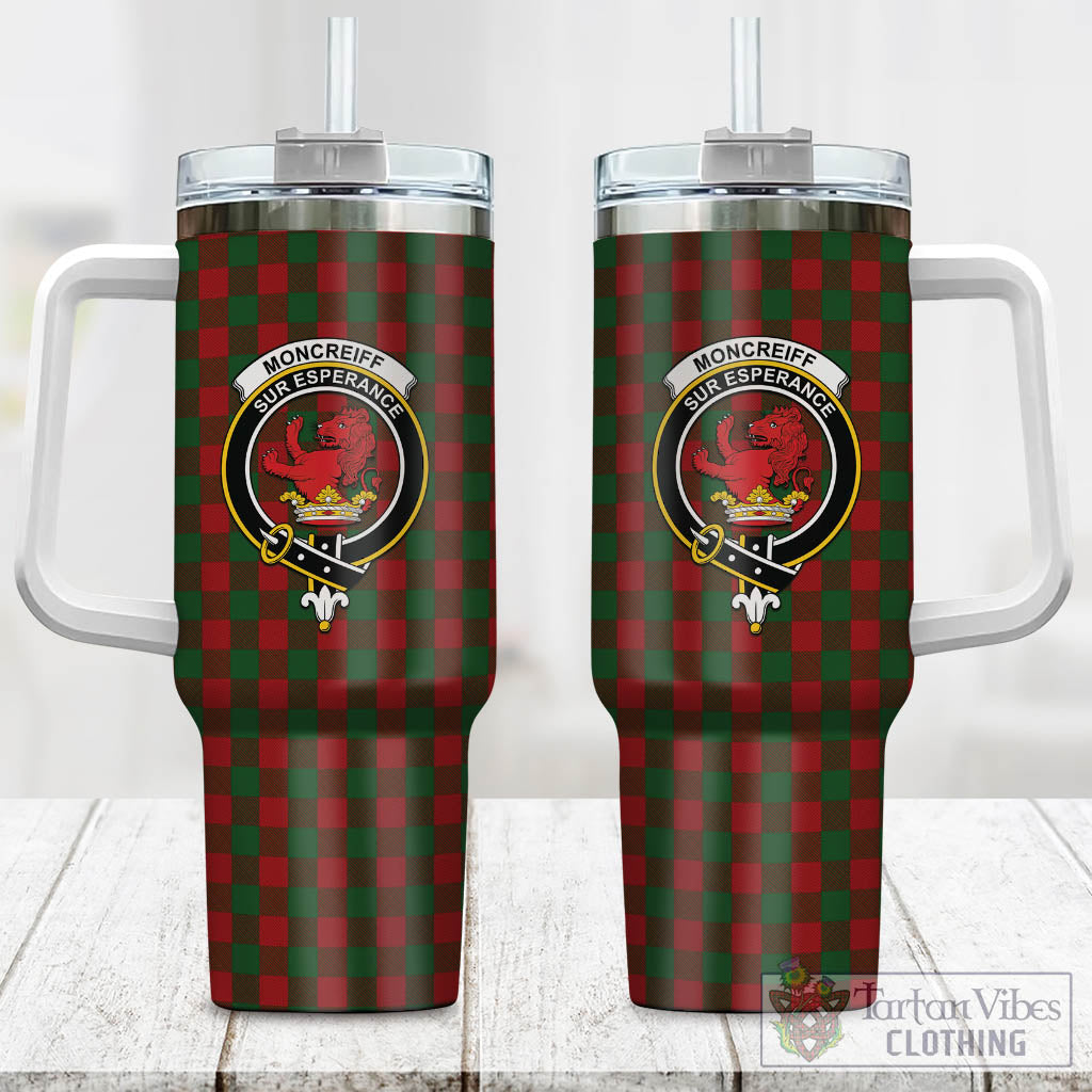 Tartan Vibes Clothing Moncrieff Tartan and Family Crest Tumbler with Handle