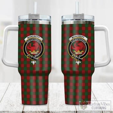 Moncrieff (Moncreiffe) Tartan and Family Crest Tumbler with Handle