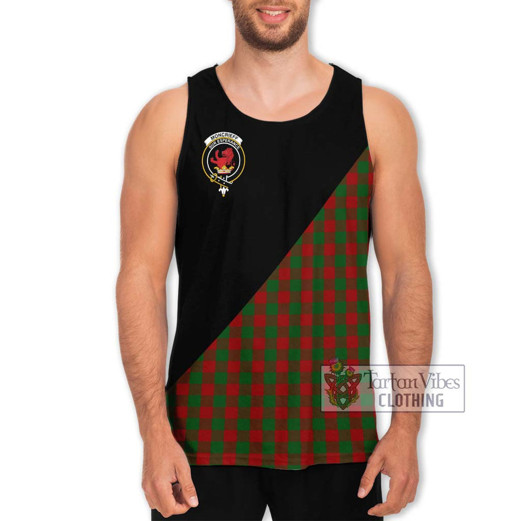 Moncrieff (Moncreiffe) Tartan Men's Tank Top with Family Crest and Military Logo Style Men - Tartanvibesclothing Shop