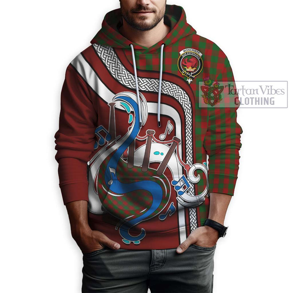 Moncrieff (Moncreiffe) Tartan Hoodie with Epic Bagpipe Style Zip Hoodie - Tartanvibesclothing Shop