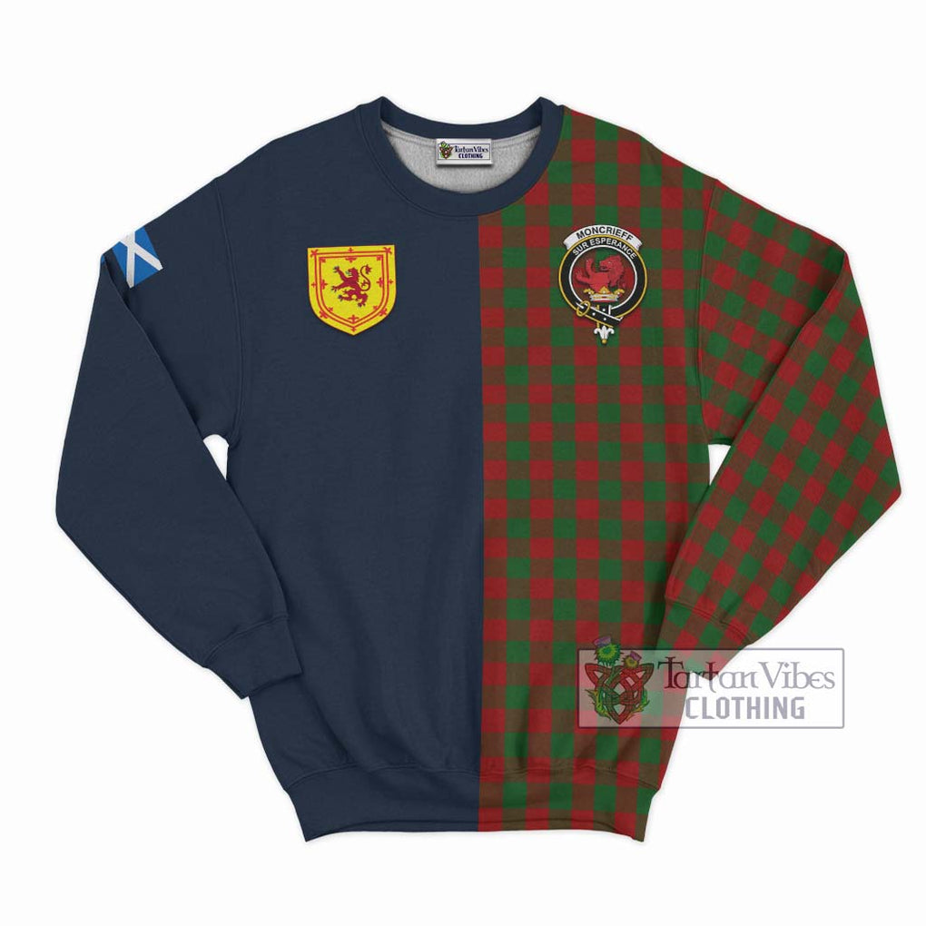 Tartan Vibes Clothing Moncrieff Tartan Sweatshirt with Scottish Lion Royal Arm Half Style