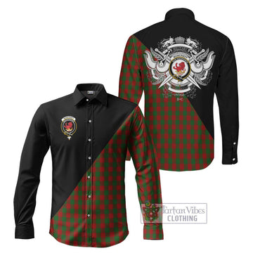 Moncrieff (Moncreiffe) Tartan Long Sleeve Button Shirt with Family Crest and Military Logo Style