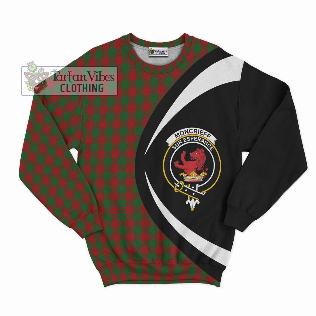 Moncrieff (Moncreiffe) Tartan Sweatshirt with Family Crest Circle Style Unisex - Tartan Vibes Clothing