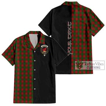 Moncrieff (Moncreiffe) Tartan Short Sleeve Button Shirt with Family Crest and Half Of Me Style