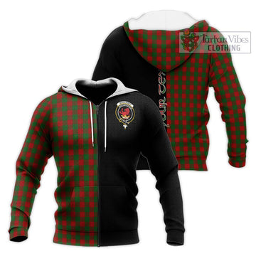 Moncrieff (Moncreiffe) Tartan Knitted Hoodie with Family Crest and Half Of Me Style