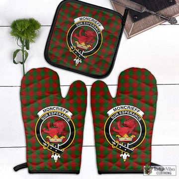 Moncrieff (Moncreiffe) Tartan Combo Oven Mitt & Pot-Holder with Family Crest