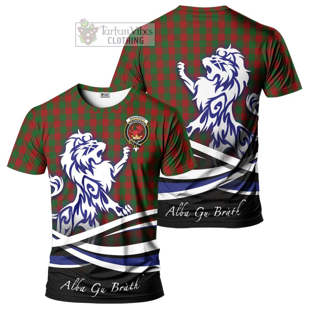 Tartan Vibes Clothing Moncrieff Tartan Cotton T-shirt with Alba Gu Brath Regal Lion Emblem