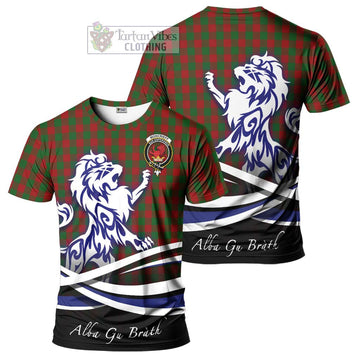 Moncrieff (Moncreiffe) Tartan Cotton T-shirt with Alba Gu Brath Regal Lion Emblem