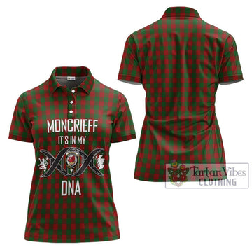 Moncrieff (Moncreiffe) Tartan Women's Polo Shirt with Family Crest DNA In Me Style