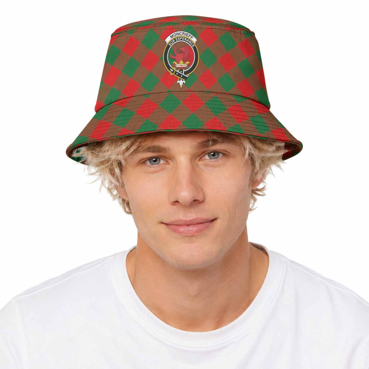 Moncrieff (Moncreiffe) Tartan Bucket Hat with Family Crest - Tartan Vibes Clothing