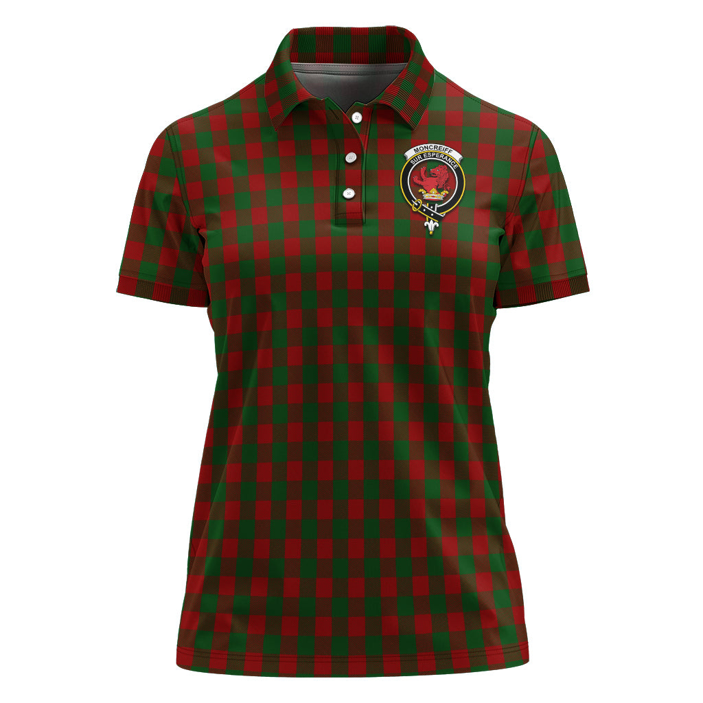 Moncrieff (Moncreiffe) Tartan Polo Shirt with Family Crest For Women - Tartan Vibes Clothing