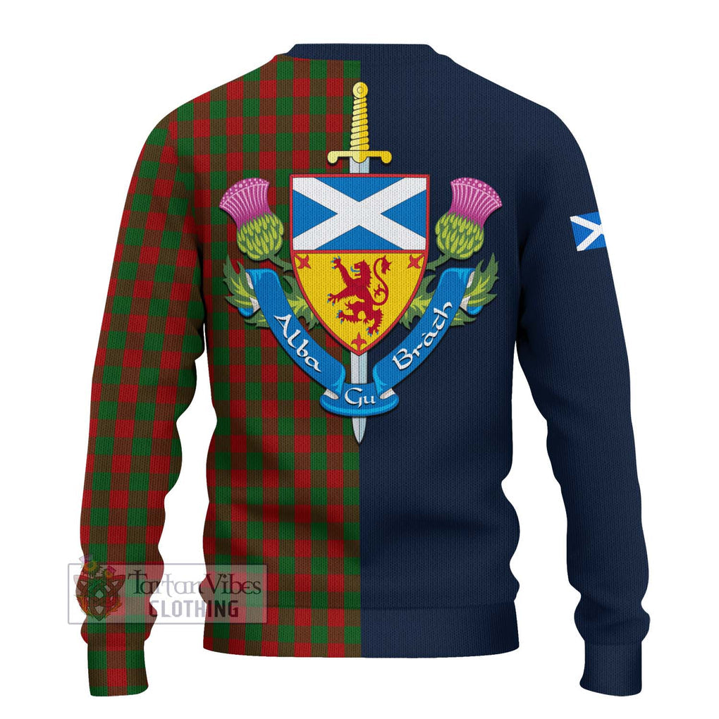 Tartan Vibes Clothing Moncrieff Tartan Knitted Sweater with Scottish Lion Royal Arm Half Style