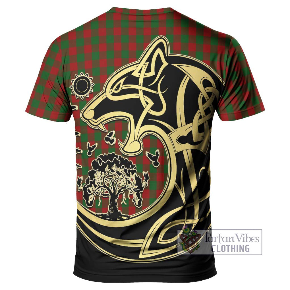 Moncrieff (Moncreiffe) Tartan T-Shirt with Family Crest Celtic Wolf Style - Tartan Vibes Clothing