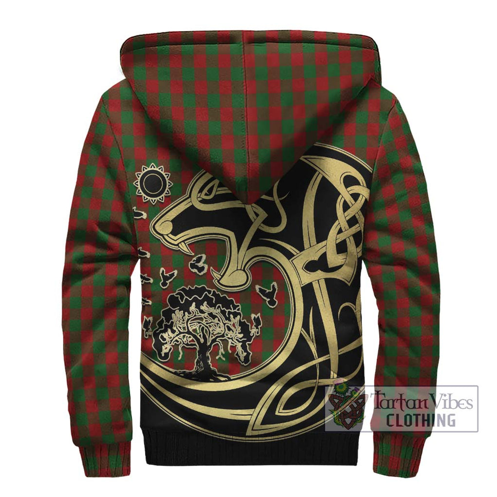 Moncrieff (Moncreiffe) Tartan Sherpa Hoodie with Family Crest Celtic Wolf Style - Tartan Vibes Clothing