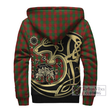 Moncrieff (Moncreiffe) Tartan Sherpa Hoodie with Family Crest Celtic Wolf Style