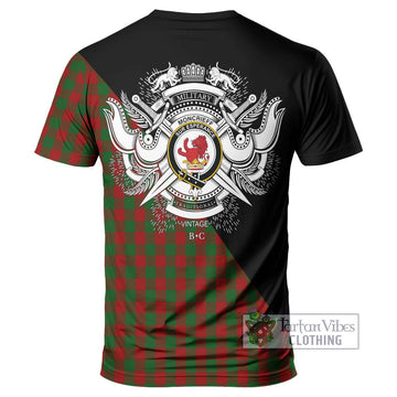 Moncrieff (Moncreiffe) Tartan T-Shirt with Family Crest and Military Logo Style