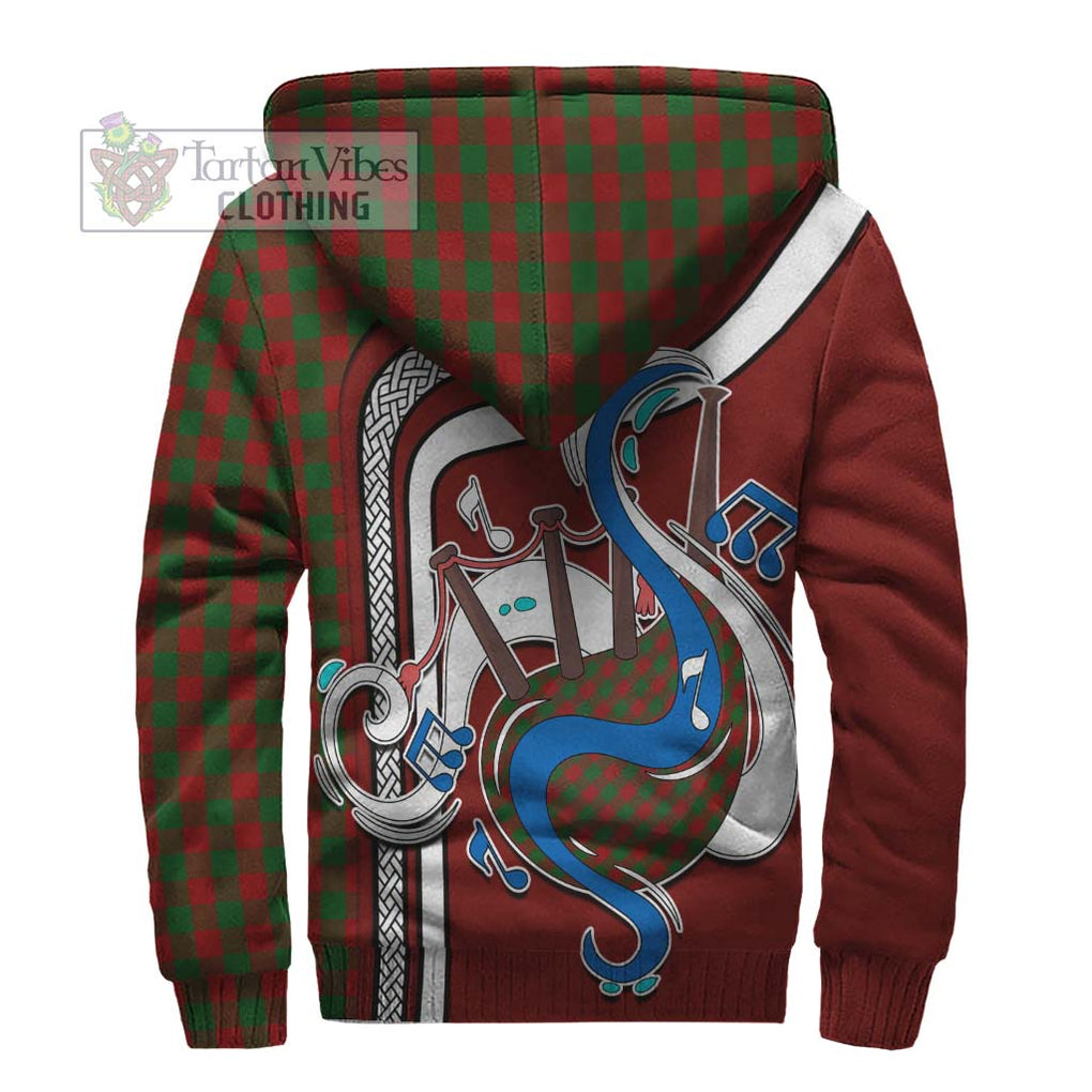 Moncrieff (Moncreiffe) Tartan Sherpa Hoodie with Epic Bagpipe Style - Tartanvibesclothing Shop