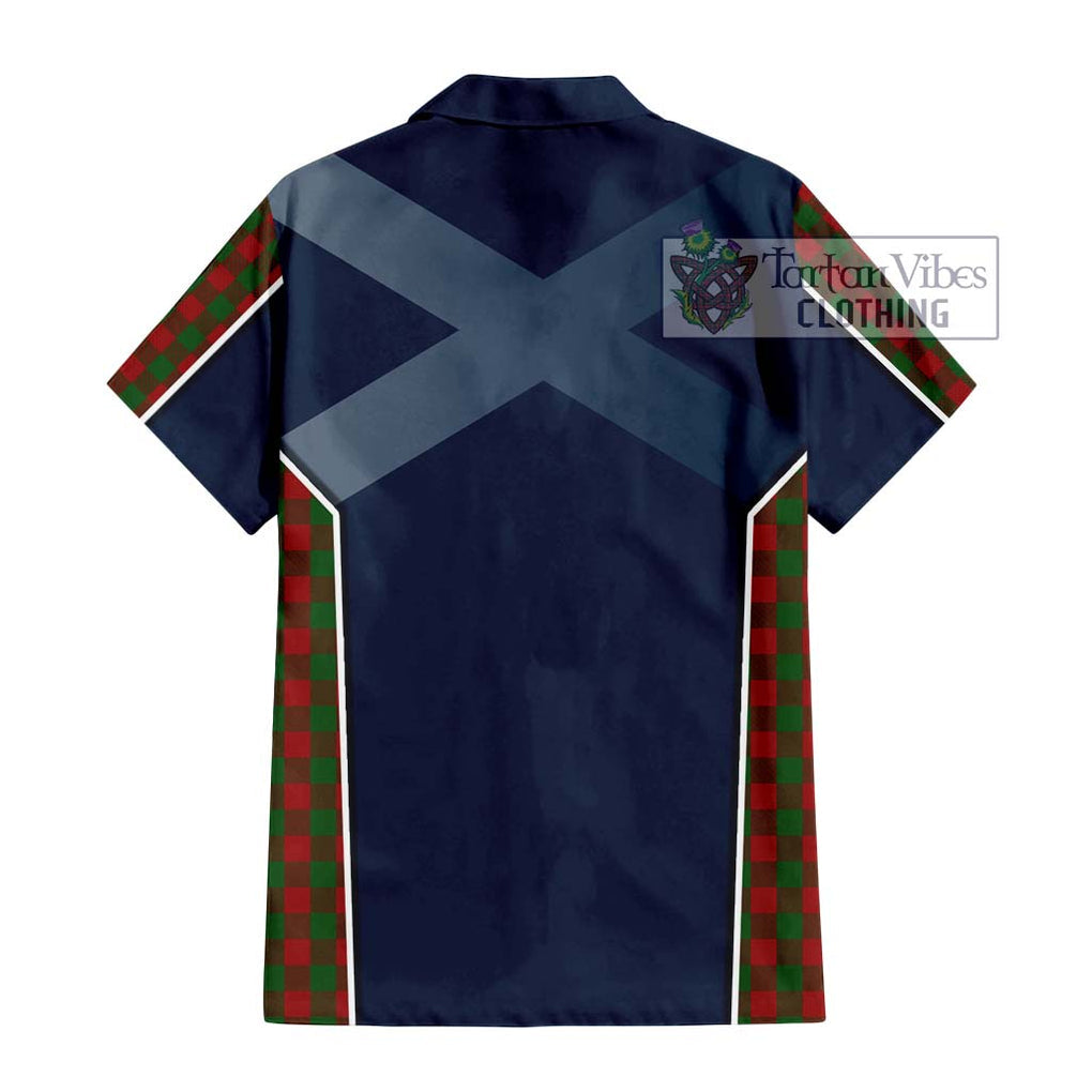 Moncrieff (Moncreiffe) Tartan Short Sleeve Button Shirt with Family Crest and Lion Rampant Vibes Sport Style - Tartan Vibes Clothing