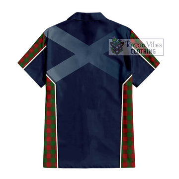 Moncrieff (Moncreiffe) Tartan Short Sleeve Button Shirt with Family Crest and Lion Rampant Vibes Sport Style