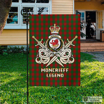 Moncrieff (Moncreiffe) Tartan Flag with Clan Crest and the Golden Sword of Courageous Legacy