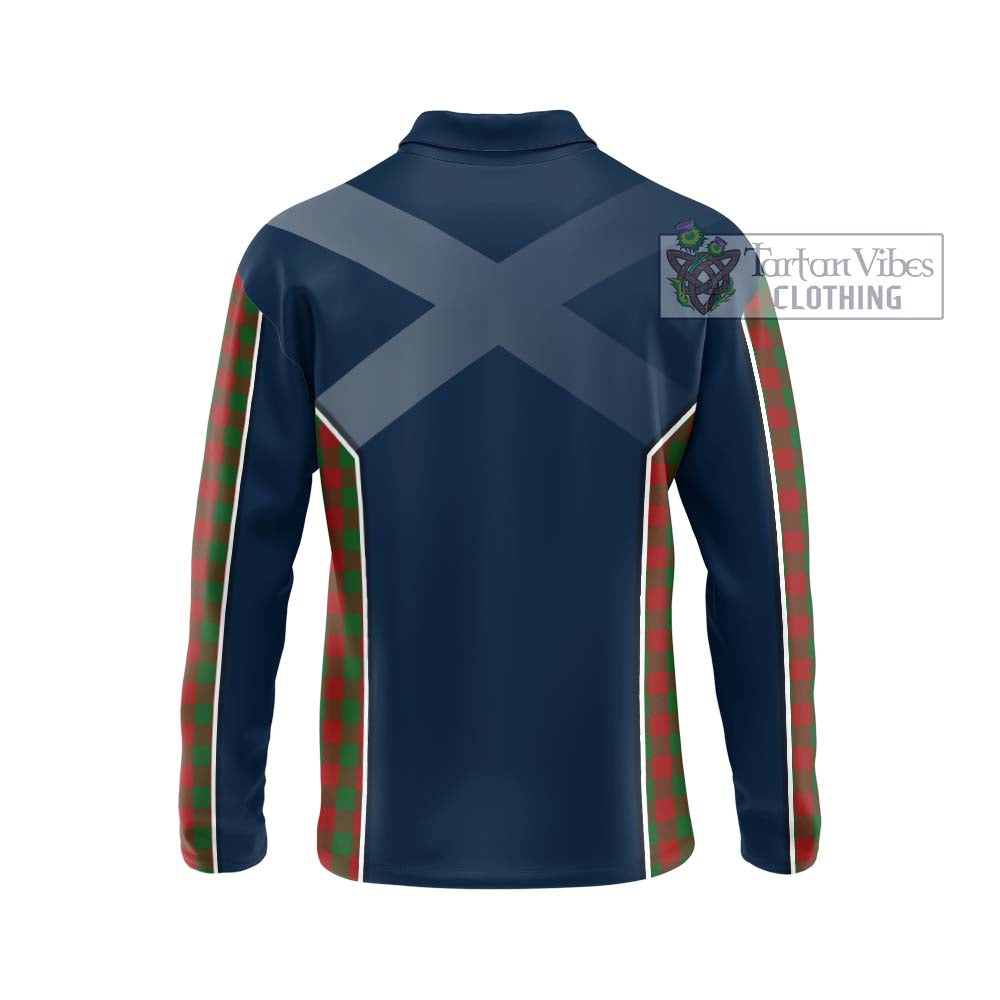 Moncrieff (Moncreiffe) Tartan Long Sleeve Polo Shirt with Family Crest and Lion Rampant Vibes Sport Style - Tartan Vibes Clothing