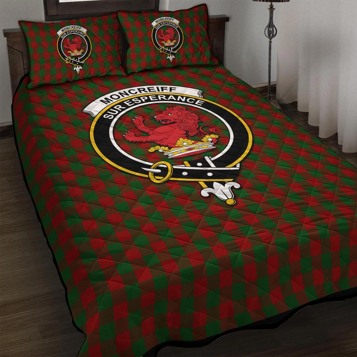 Moncrieff (Moncreiffe) Tartan Quilt Bed Set with Family Crest - Tartan Vibes Clothing