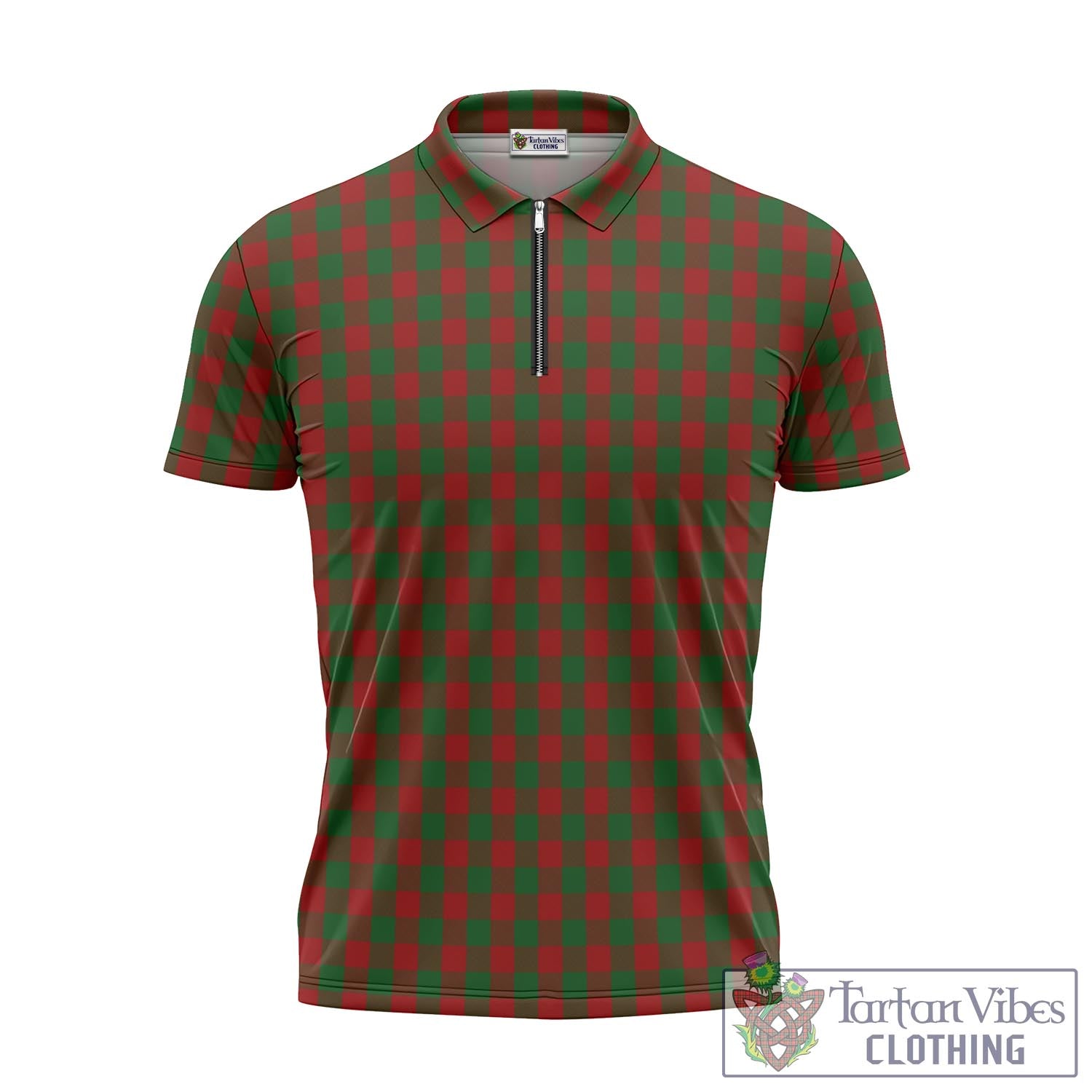 Tartan Vibes Clothing Moncrieff Tartan Zipper Polo Shirt