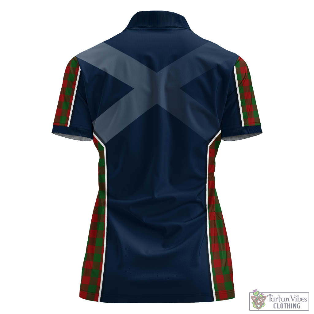 Moncrieff (Moncreiffe) Tartan Women's Polo Shirt with Family Crest and Lion Rampant Vibes Sport Style - Tartan Vibes Clothing