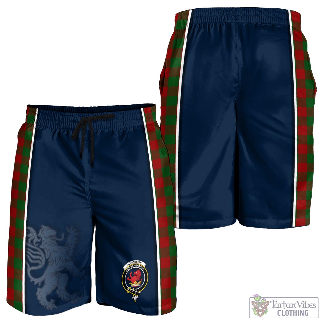 Tartan Vibes Clothing Moncrieff Tartan Men's Shorts with Family Crest and Lion Rampant Vibes Sport Style