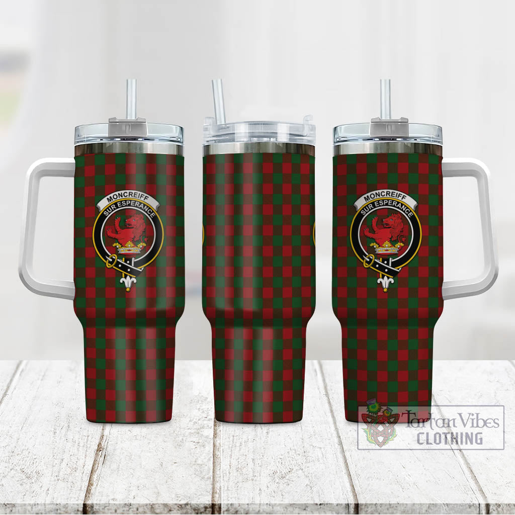 Tartan Vibes Clothing Moncrieff Tartan and Family Crest Tumbler with Handle