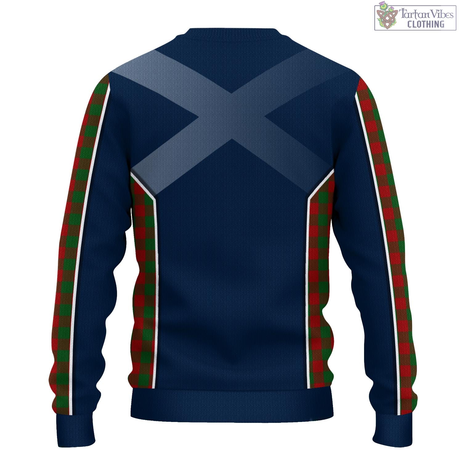 Tartan Vibes Clothing Moncrieff Tartan Knitted Sweatshirt with Family Crest and Scottish Thistle Vibes Sport Style