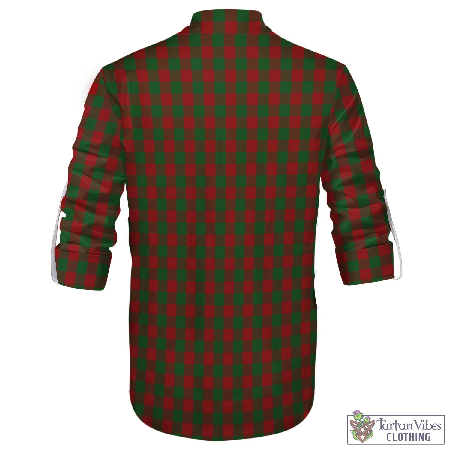 Tartan Vibes Clothing Moncrieff Tartan Men's Scottish Traditional Jacobite Ghillie Kilt Shirt with Family Crest