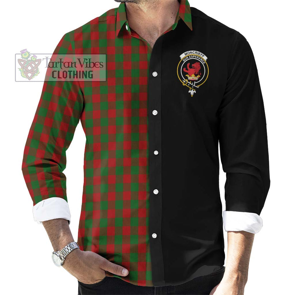 Moncrieff (Moncreiffe) Tartan Long Sleeve Button Shirt with Family Crest and Half Of Me Style - Tartanvibesclothing Shop