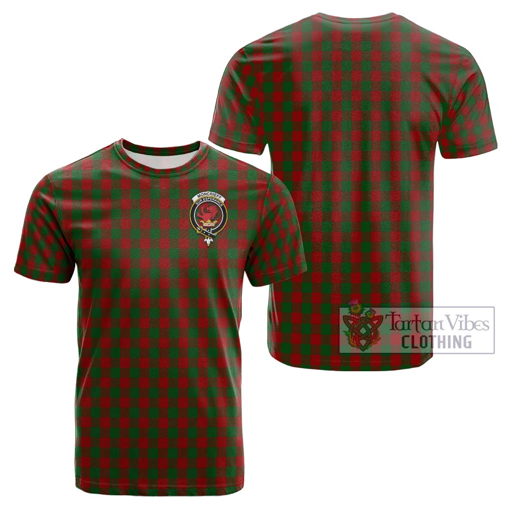 Tartan Vibes Clothing Moncrieff Tartan Cotton T-Shirt with Family Crest