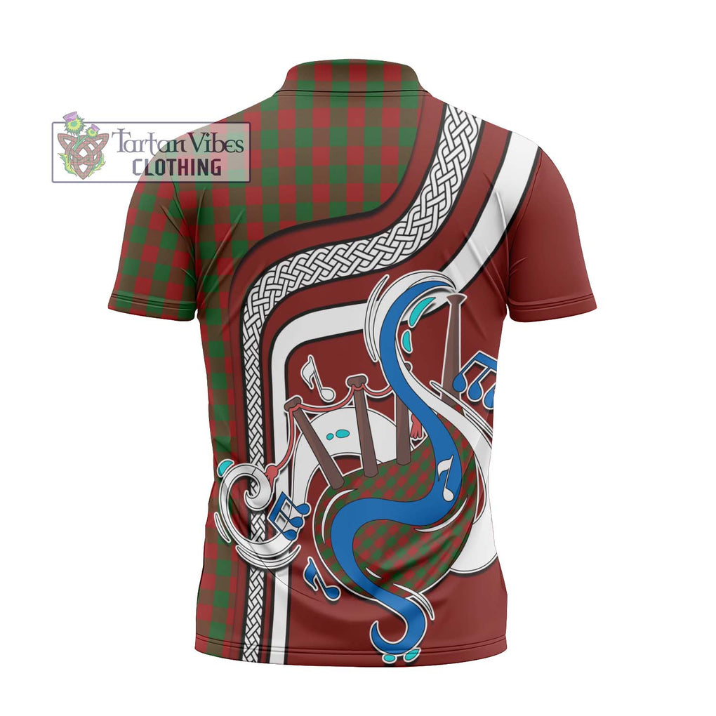 Moncrieff (Moncreiffe) Tartan Zipper Polo Shirt with Epic Bagpipe Style - Tartanvibesclothing Shop