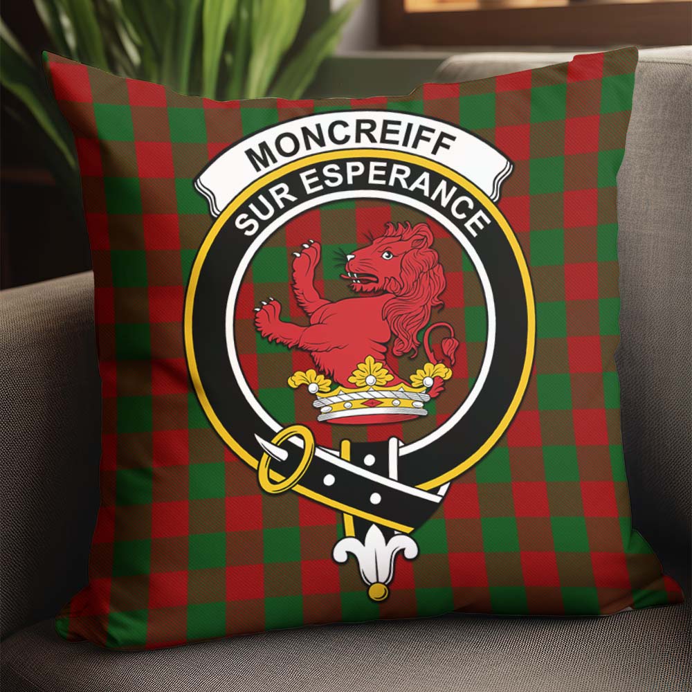 Moncrieff Tartan Pillow Cover with Family Crest - Tartanvibesclothing