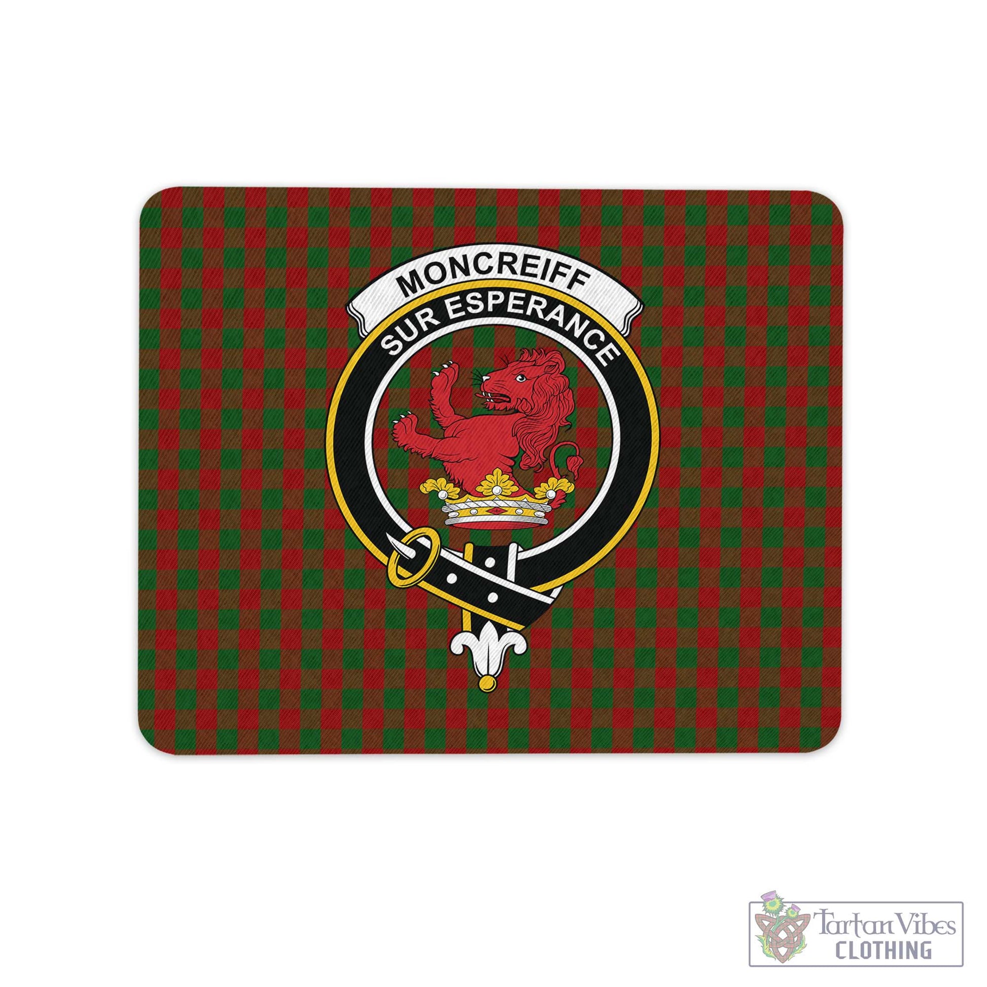 Tartan Vibes Clothing Moncrieff Tartan Mouse Pad with Family Crest